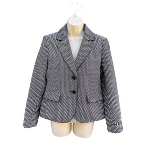 Talbots Size 6 Classic Black and White Textured Blazer